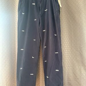 Brooks Brothers Dark Blue Chinos with Embroidery